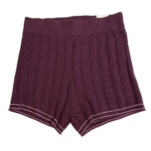 New! Victoria's Secret Maroon Cable Knit Shorts Lounge Sz M